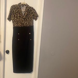 SHEIN long cheetah and black dress